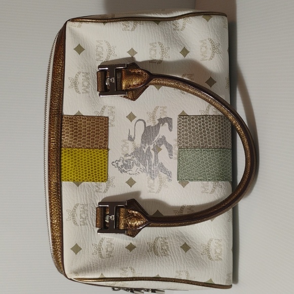 MCM Handbags - MCM White and Gold Handbag